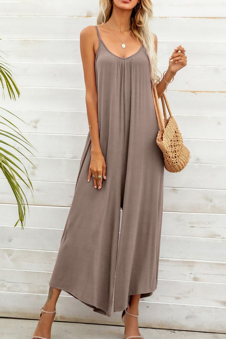 Spaghetti Strap Scoop Neck Jumpsuit - SharpDuds