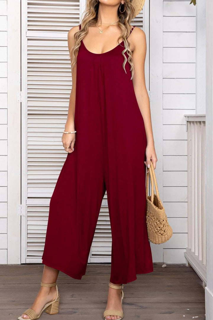 Spaghetti Strap Scoop Neck Jumpsuit - SharpDuds