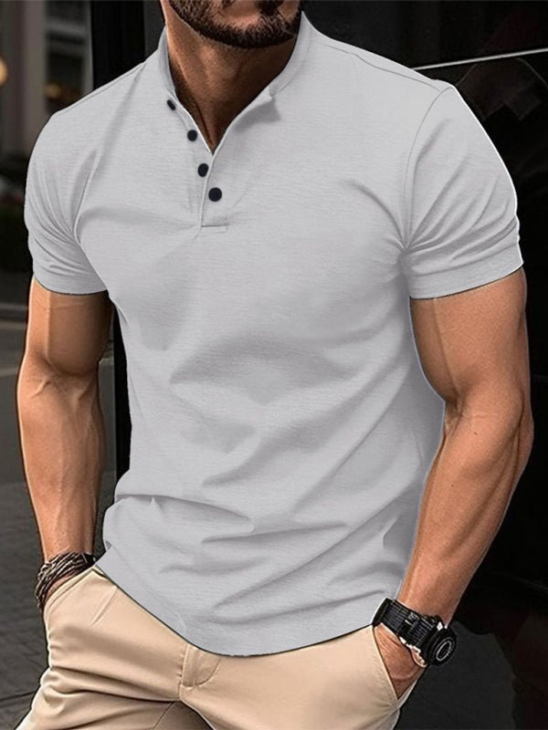 Sporty Design Button Polo - SharpDuds