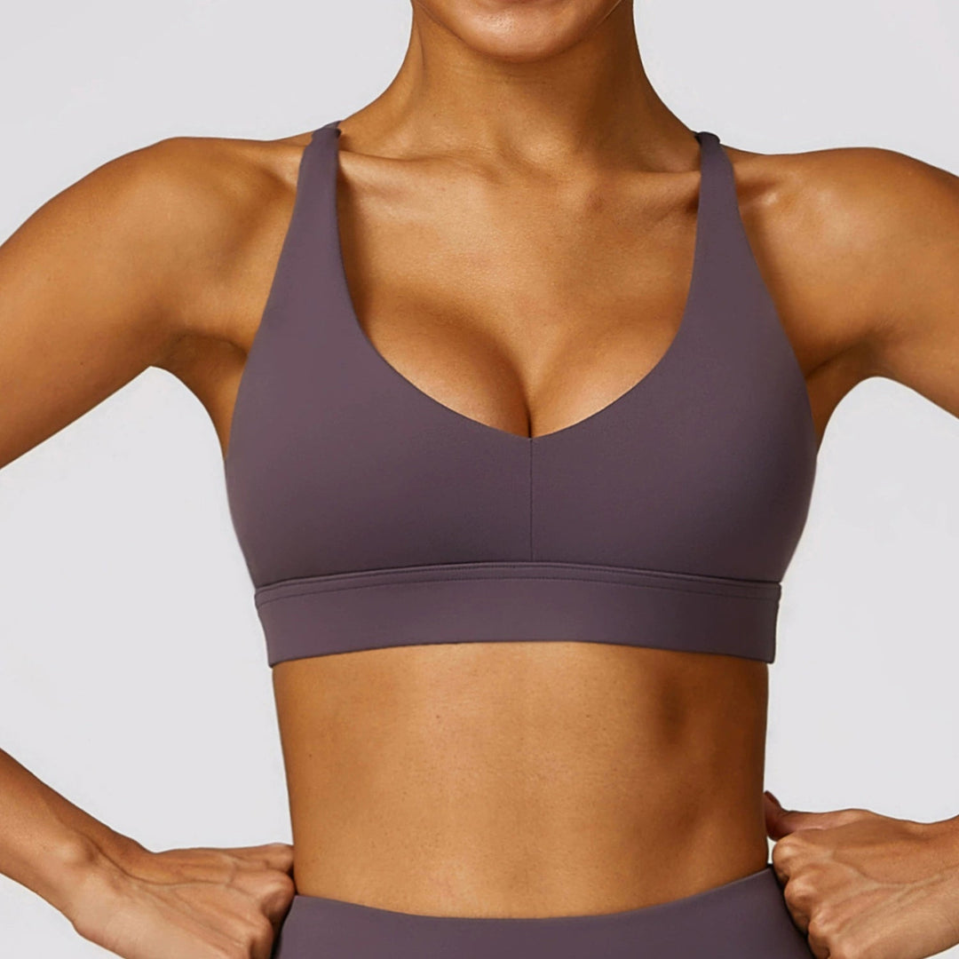 Spring Tight Brushed Back Yoga Running Sports Bra - www.SharpDuds.com