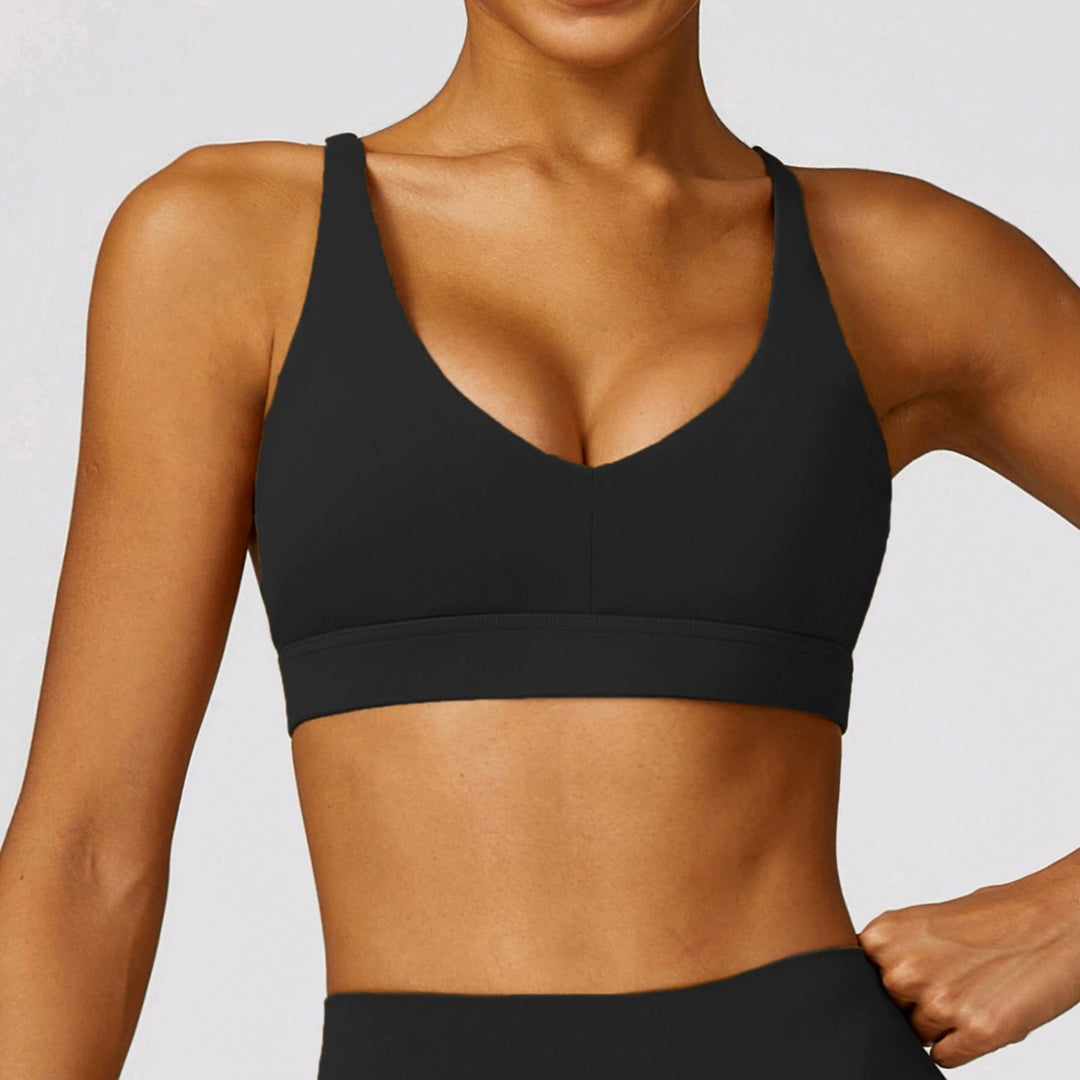 Spring Tight Brushed Back Yoga Running Sports Bra - www.SharpDuds.com