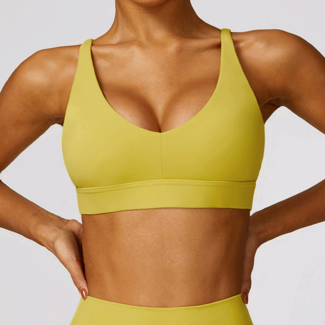 Spring Tight Brushed Back Yoga Running Sports Bra - www.SharpDuds.com