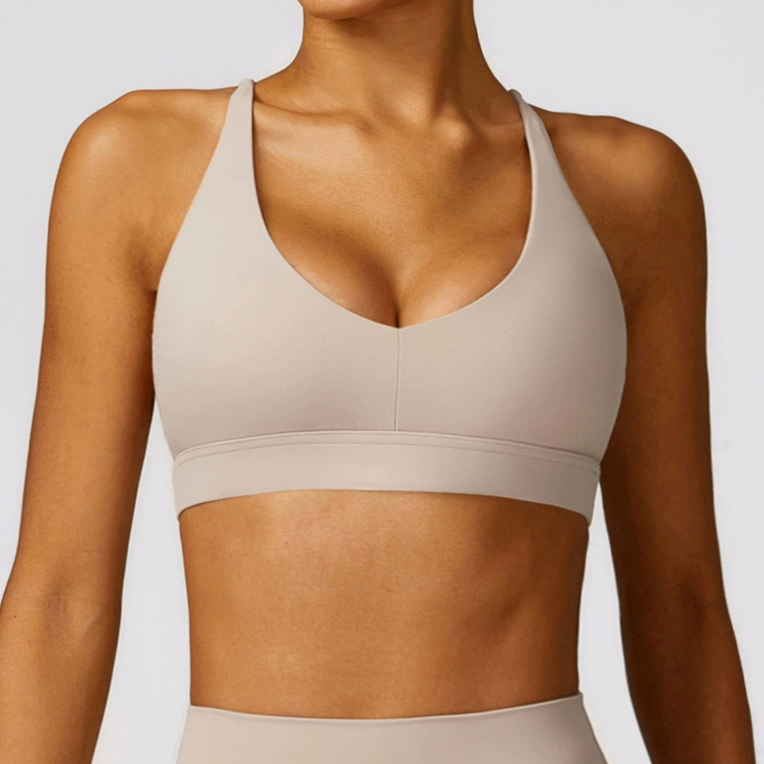 Spring Tight Brushed Back Yoga Running Sports Bra - www.SharpDuds.com