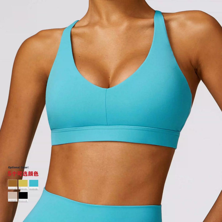 Spring Tight Brushed Back Yoga Running Sports Bra - www.SharpDuds.com