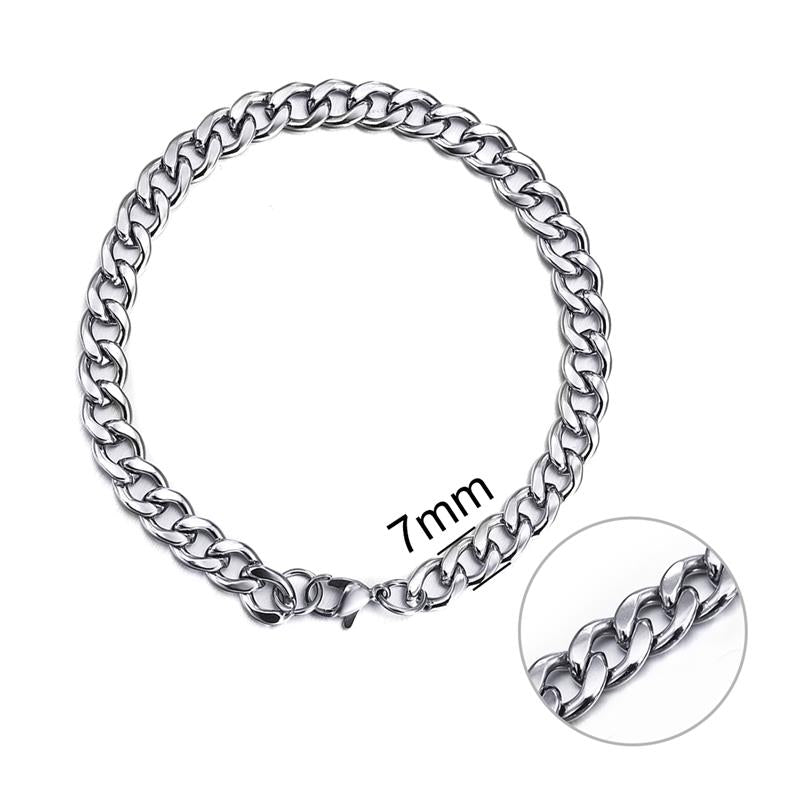 Stainless Steel Cuban Link Bracelet - www.SharpDuds.com