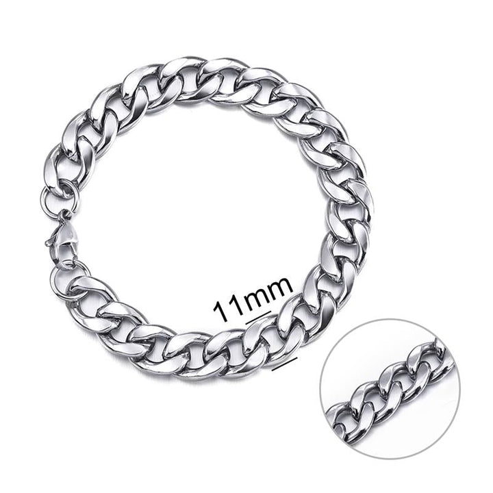 Stainless Steel Cuban Link Bracelet - www.SharpDuds.com