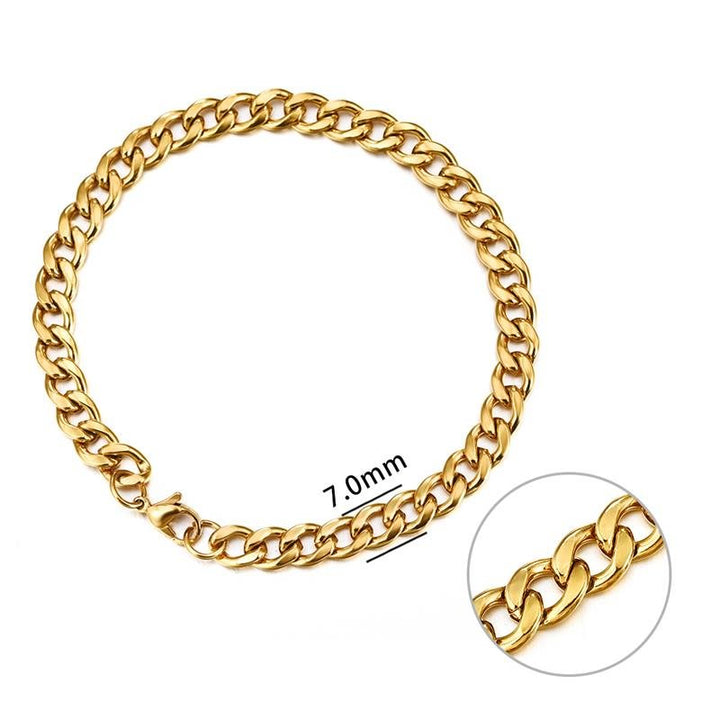 Stainless Steel Cuban Link Bracelet - www.SharpDuds.com