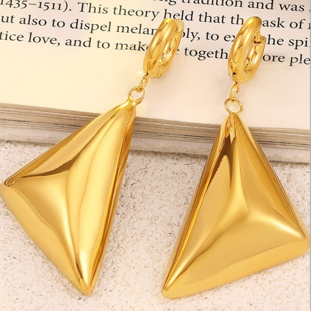 Stainless Steel Triangle Earrings - SharpDuds