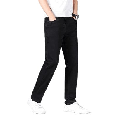 Straight Loose Leg All-match Pure Black Jeans - www.SharpDuds.com