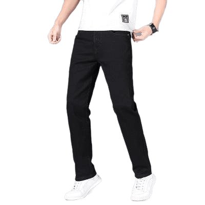 Straight Loose Leg All-match Pure Black Jeans - www.SharpDuds.com