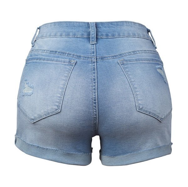 Stretch Ripped Denim Shorts - www.SharpDuds.com