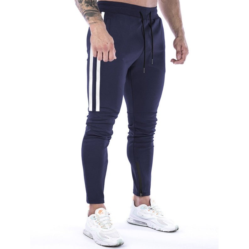 Stripe Ankle Zip Jogger Pants - www.SharpDuds.com