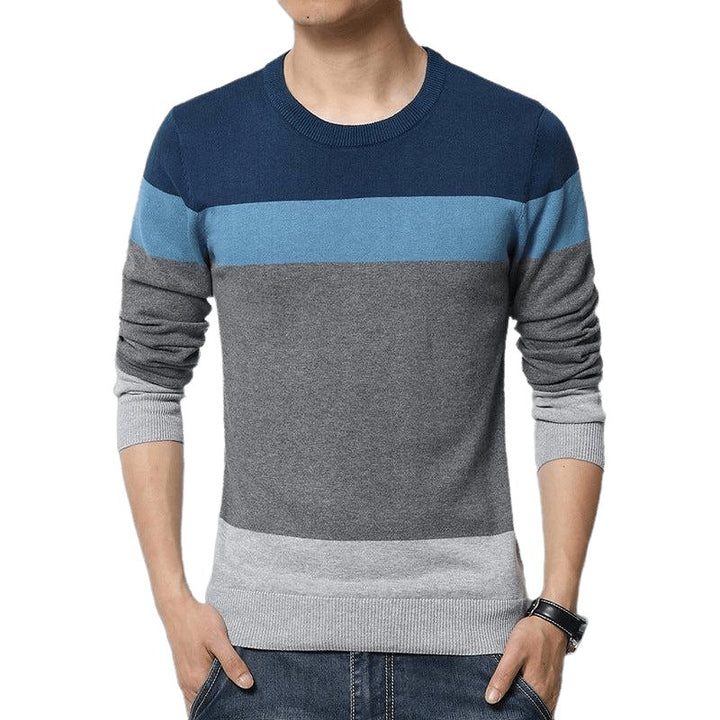 Striped Color-Block Sweater - www.SharpDuds.com