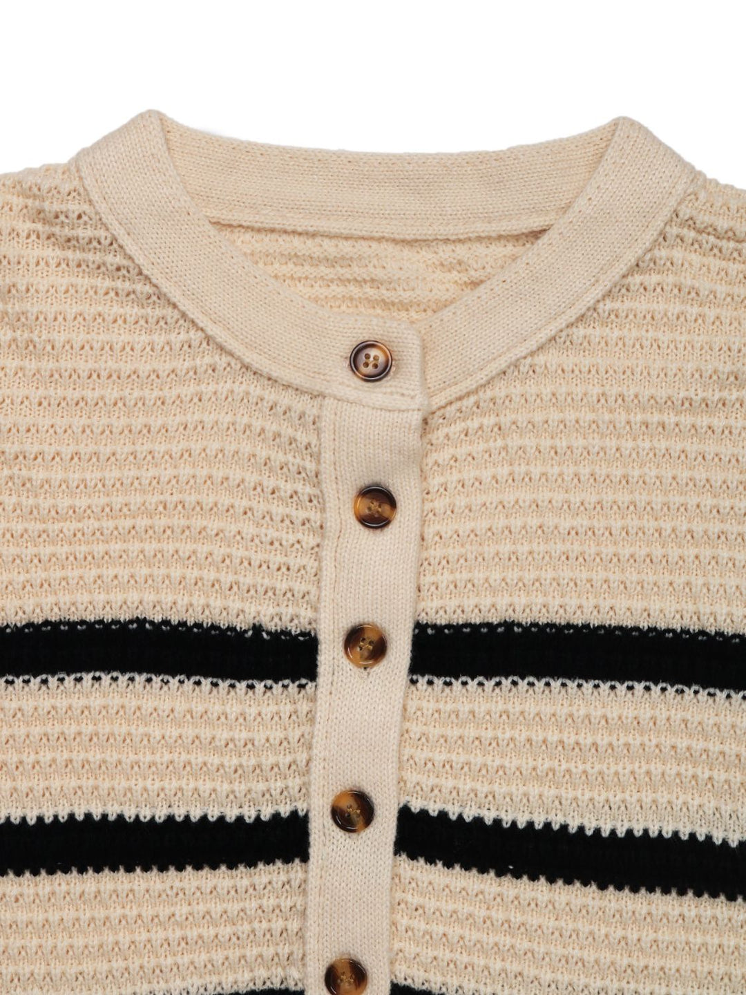 Striped Half Button Long Sleeve Sweater - SharpDuds