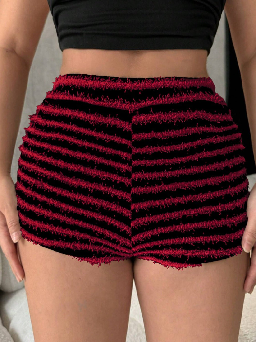 Striped High Waist Shorts - SharpDuds