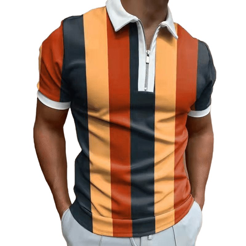 Striped Polo Print Tee - www.SharpDuds.com