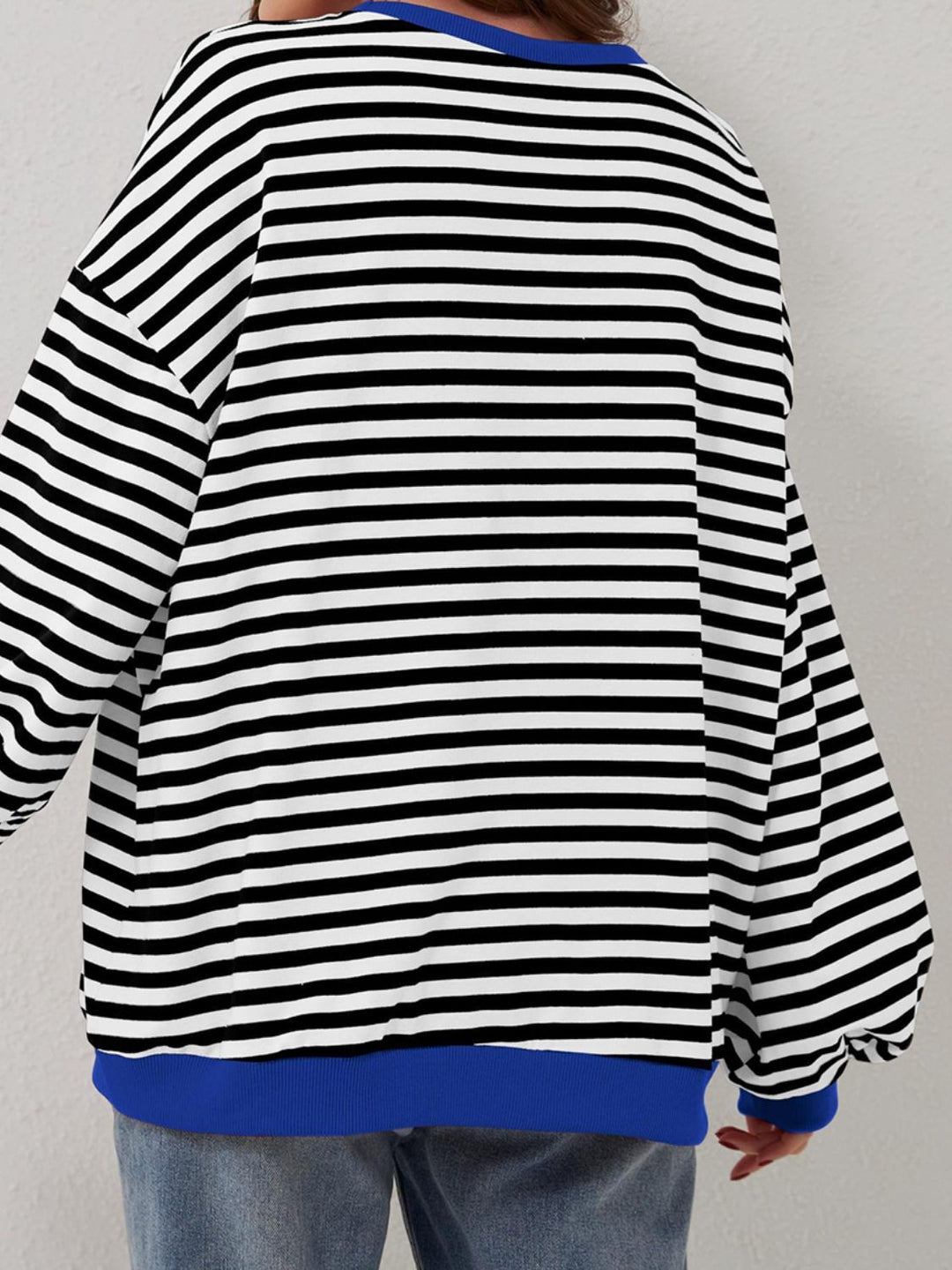 Striped Round Neck Long Sleeve T - Shirt - SharpDuds