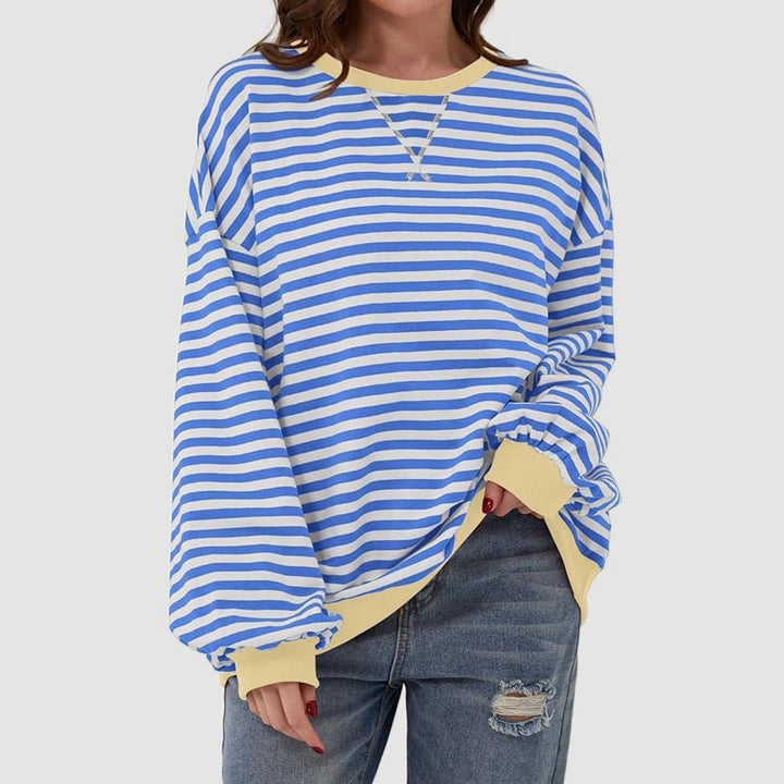 Striped Round Neck Long Sleeve T - Shirt - SharpDuds