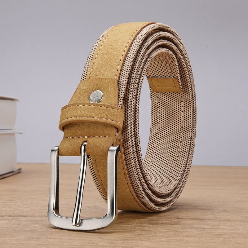 Suede Leather Belt with Luxury Pin Buckle - www.SharpDuds.com