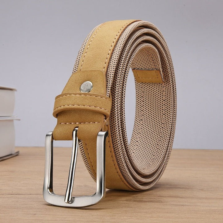 Suede Leather Belt with Luxury Pin Buckle - www.SharpDuds.com