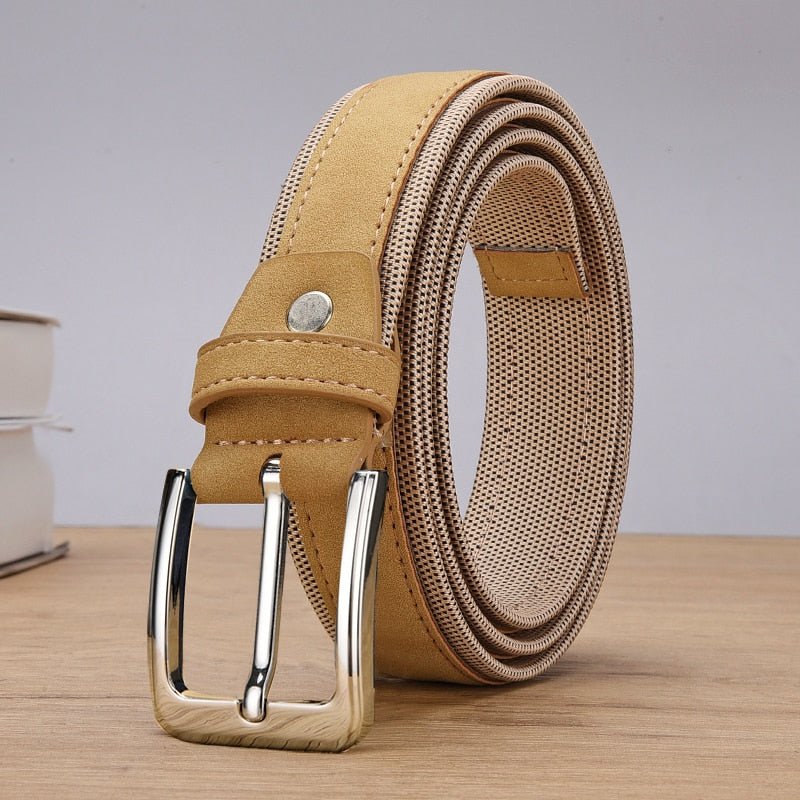 Suede Leather Belt with Luxury Pin Buckle - www.SharpDuds.com