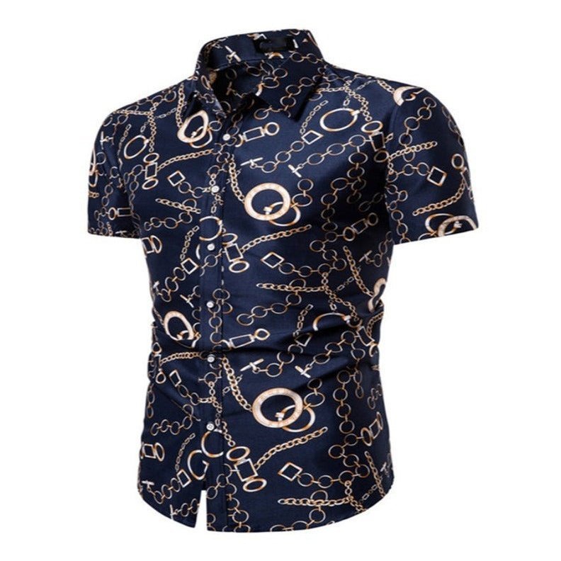 Summer Fashion Short Sleeve Printed Shirt - www.SharpDuds.com