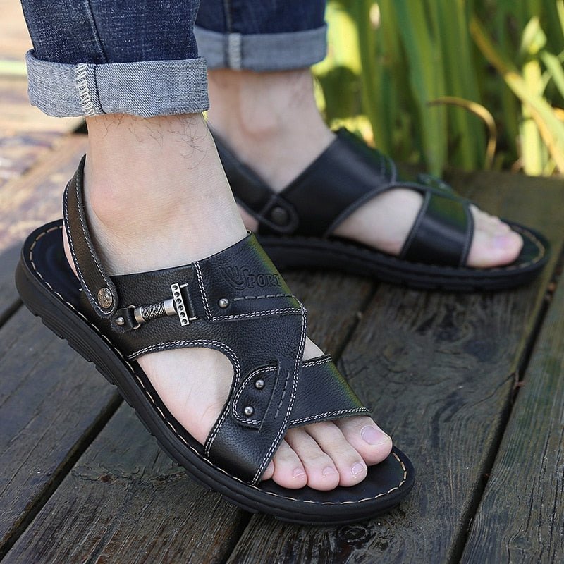 Summer Sole Stride Leather Sandals - www.SharpDuds.com