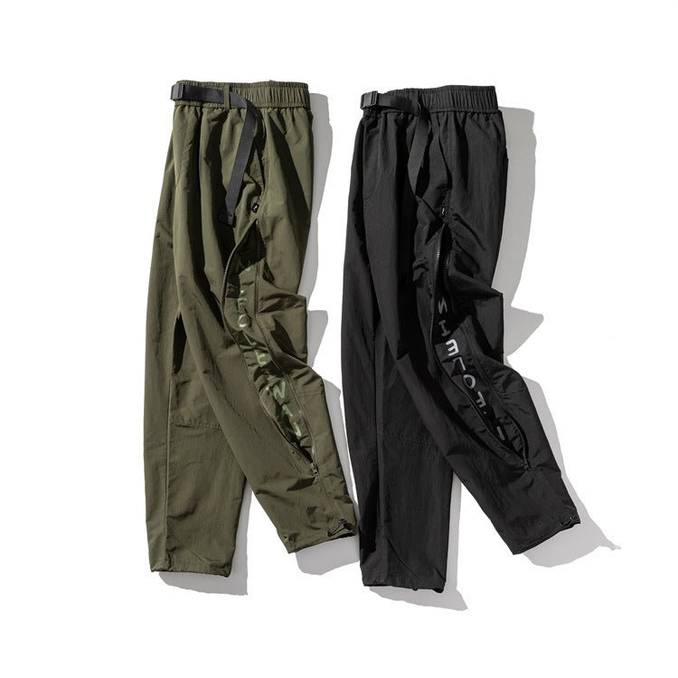 Tapered Zipper Printing Loose Pants - www.SharpDuds.com