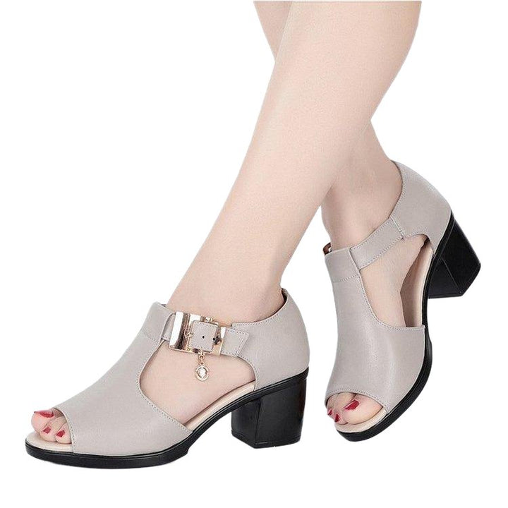 Thick Heel Buckle Sandals For Women - www.SharpDuds.com