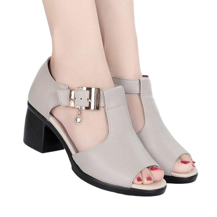 Thick Heel Buckle Sandals For Women - www.SharpDuds.com