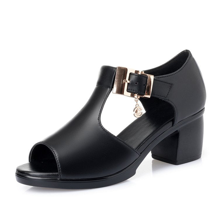 Thick Heel Buckle Sandals For Women - www.SharpDuds.com