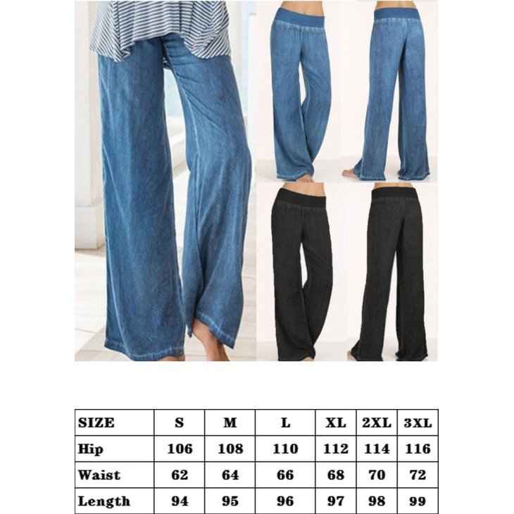 Thin Denim Wide-Legged Pants - www.SharpDuds.com