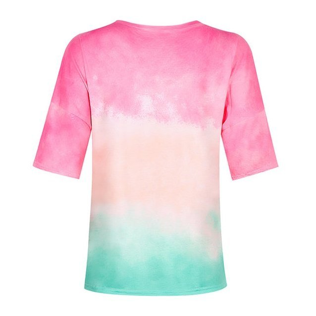 Tie Dye Gradient Print Loose Tee Shirt - www.SharpDuds.com