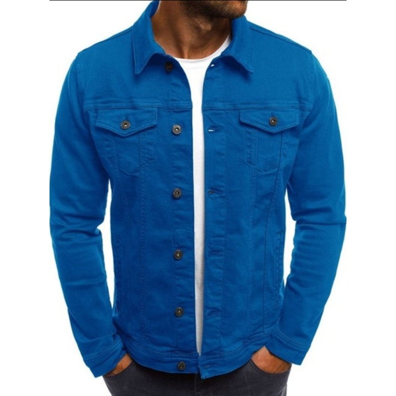 Trendy Fashion Casual Slim Multi Pocket Denim Jacket - www.SharpDuds.com