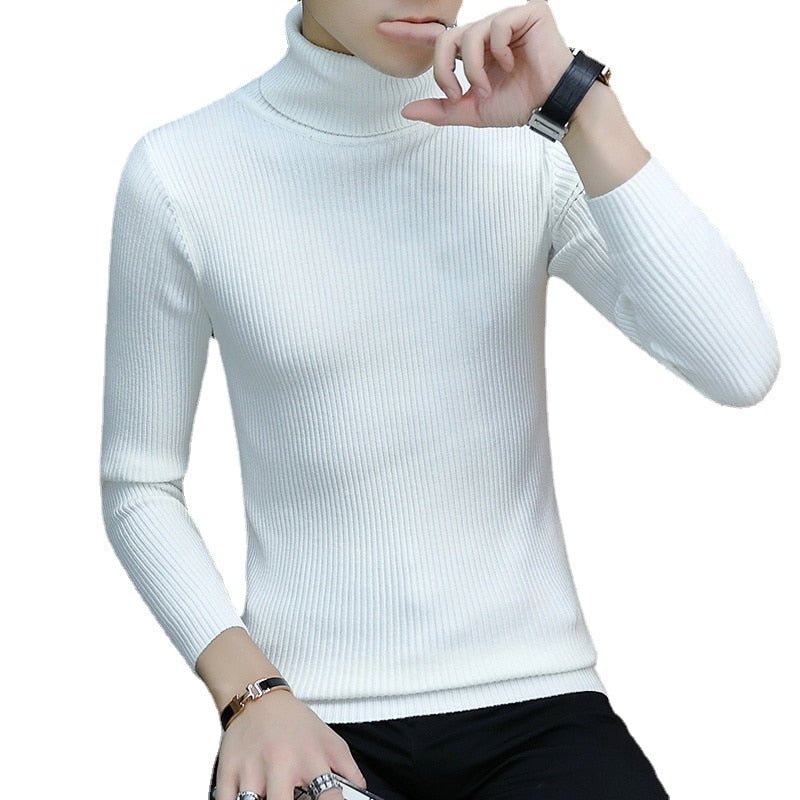 Turtleneck Casual All-match Knitted Sweater - www.SharpDuds.com