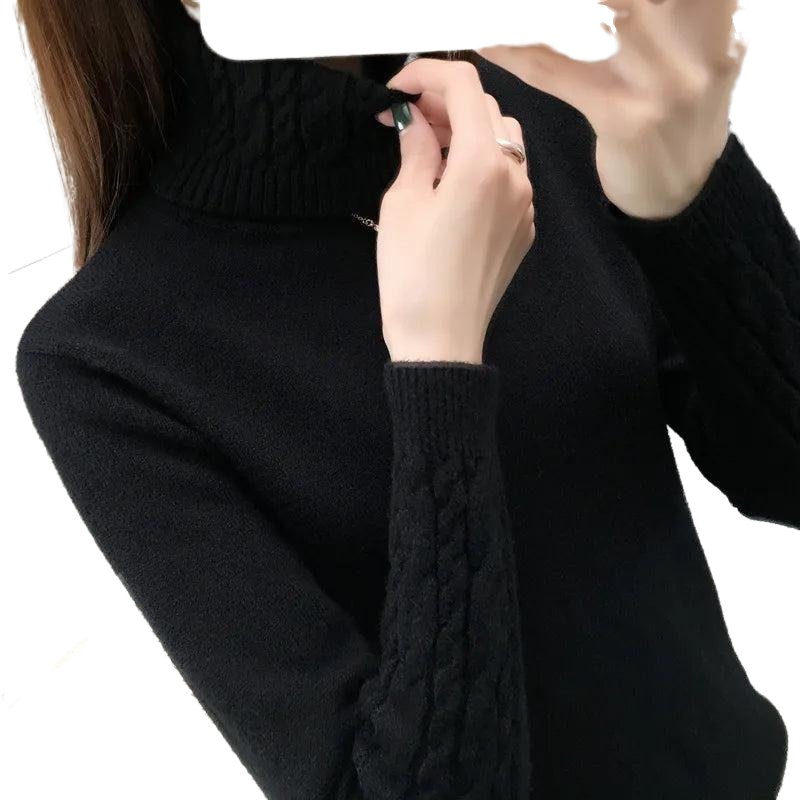 Turtleneck Pullovers Long Sleeves Thick Warm Sweater - www.SharpDuds.com