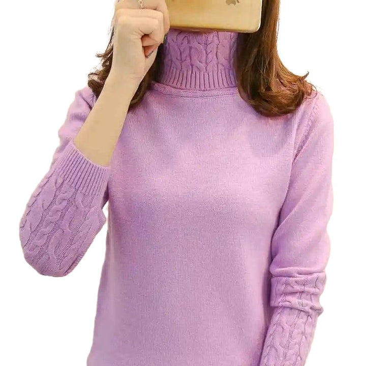 Turtleneck Pullovers Long Sleeves Thick Warm Sweater - www.SharpDuds.com