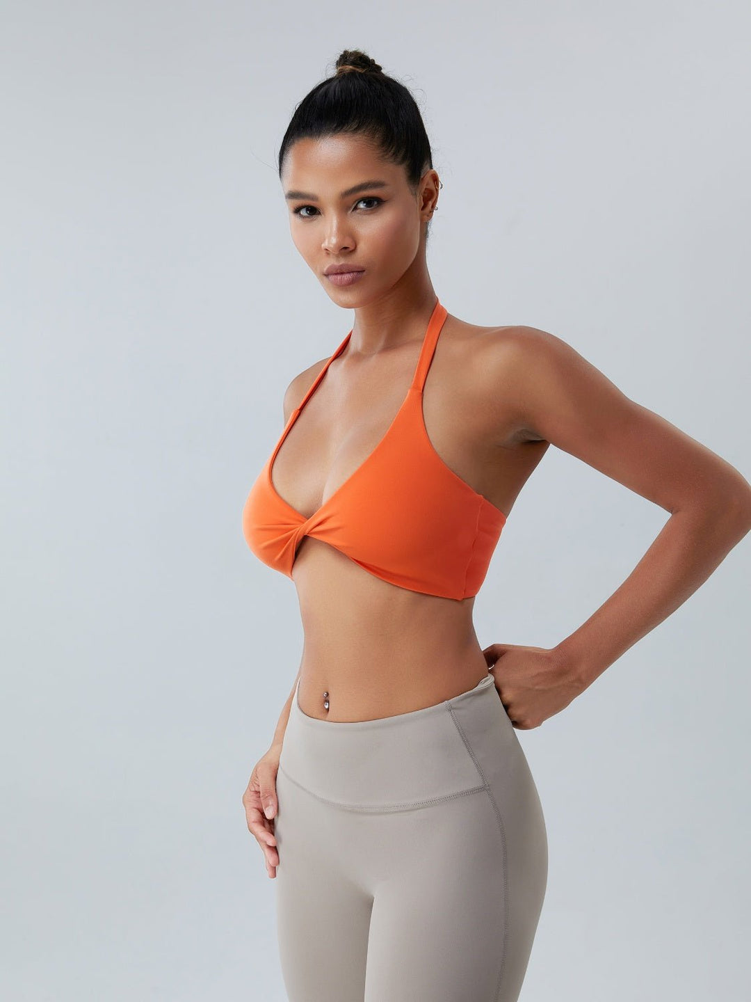 Twisted Halter Neck Active Bra - SharpDuds