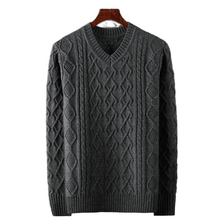 Warm Thick Line Bottoming Pullover Long Sleeved Neck Sweater - www.SharpDuds.com