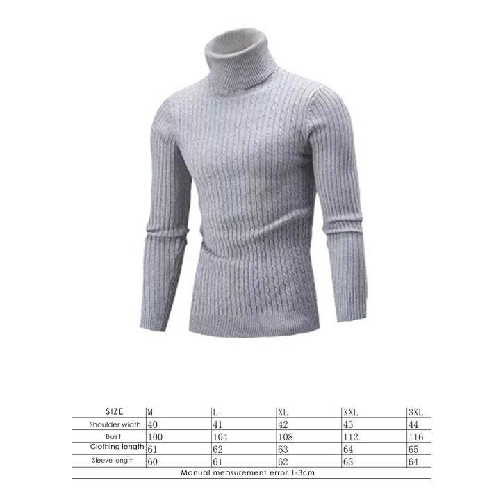 Warm Turtleneck Casual Slim Fit Sweaters - www.SharpDuds.com