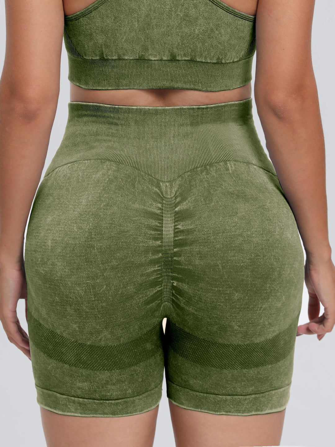 Washed High Waist Active Shorts - SharpDuds