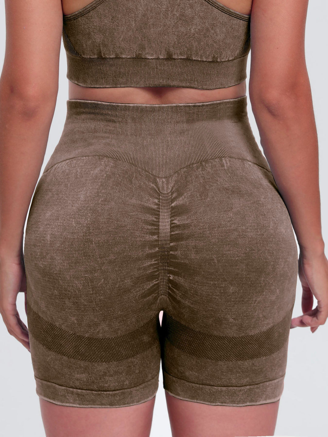 Washed High Waist Active Shorts - SharpDuds