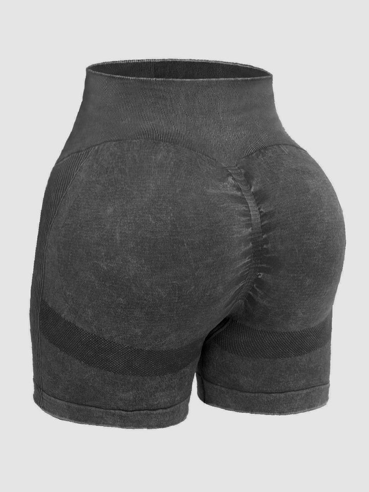 Washed High Waist Active Shorts - SharpDuds