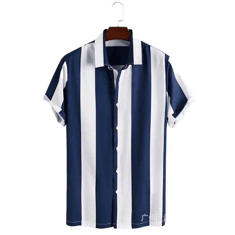 Wide Stripe Lane Print Shirts - www.SharpDuds.com