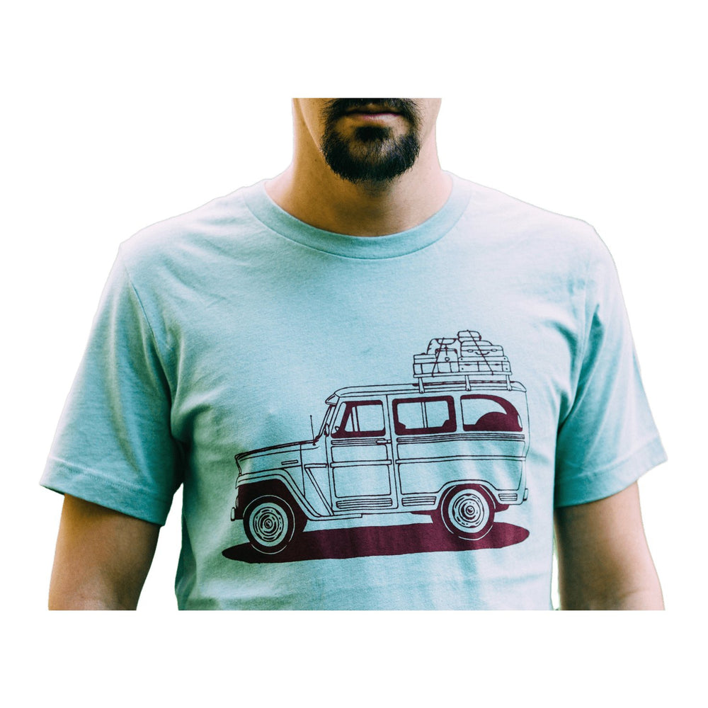 Willy Wagon Tee-Dusty Blue - www.SharpDuds.com