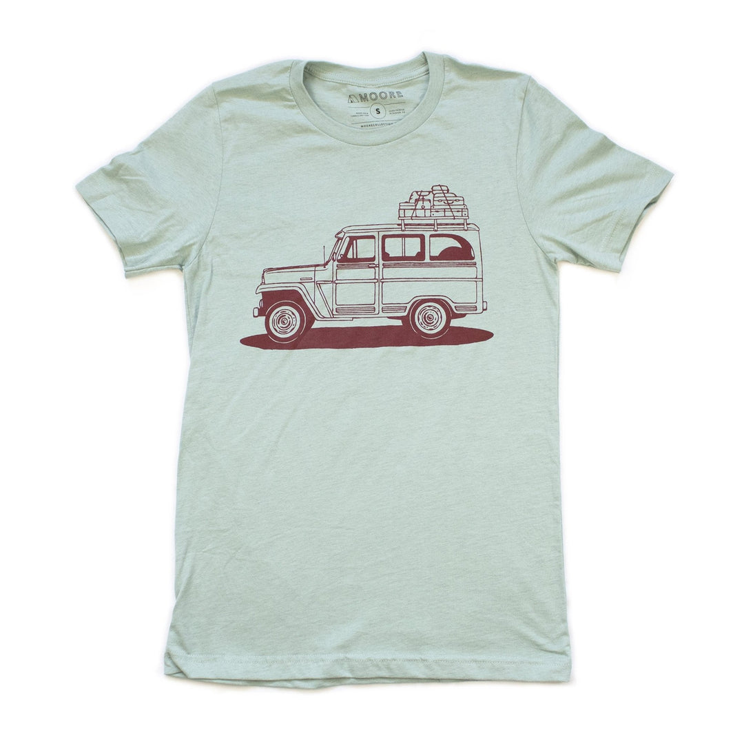 Willy Wagon Tee-Dusty Blue - www.SharpDuds.com