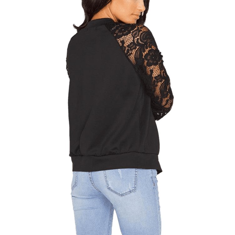 Women Bomber Jacket With Lace - www.SharpDuds.com