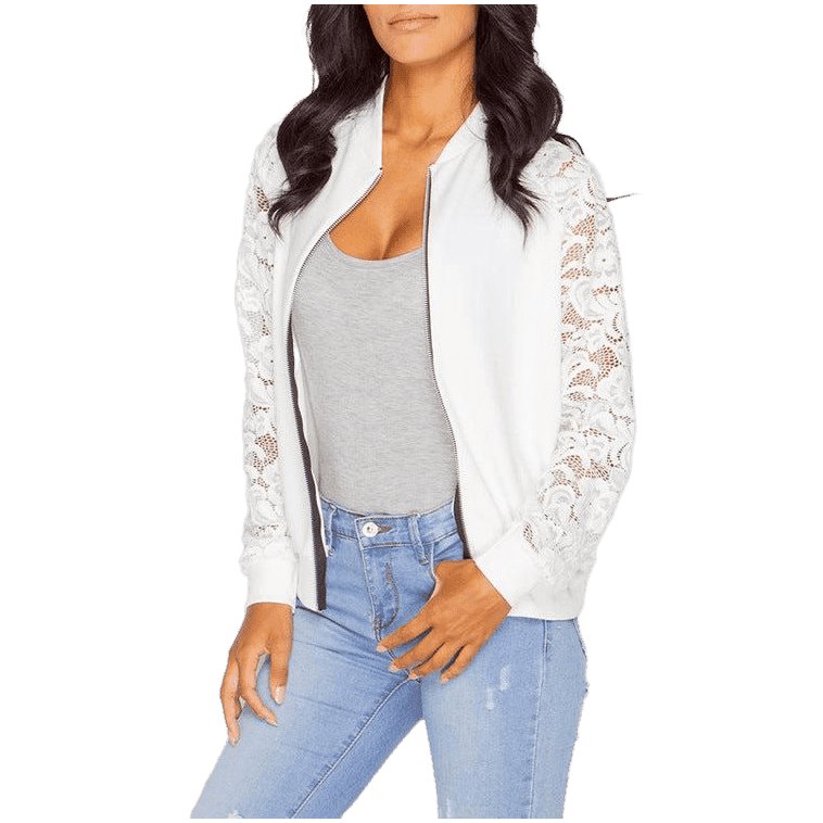 Women Bomber Jacket With Lace - www.SharpDuds.com