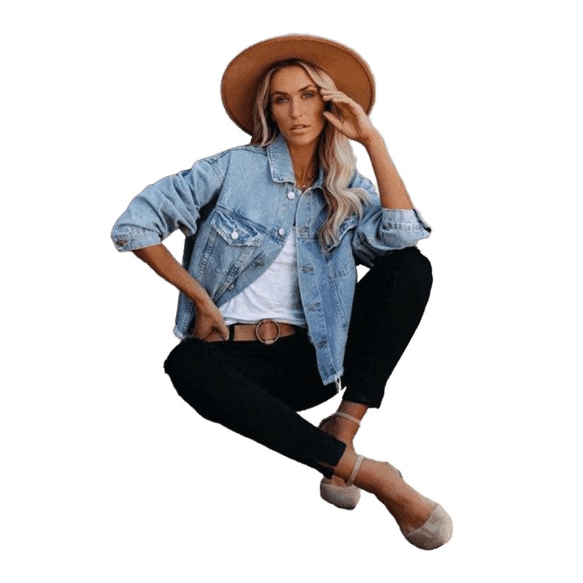 Women's Cropped Denim Jacket - www.SharpDuds.com