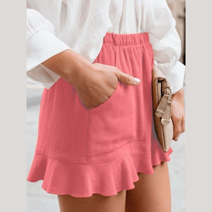 Woven Casual High Waist Loose Straight Shorts - www.SharpDuds.com